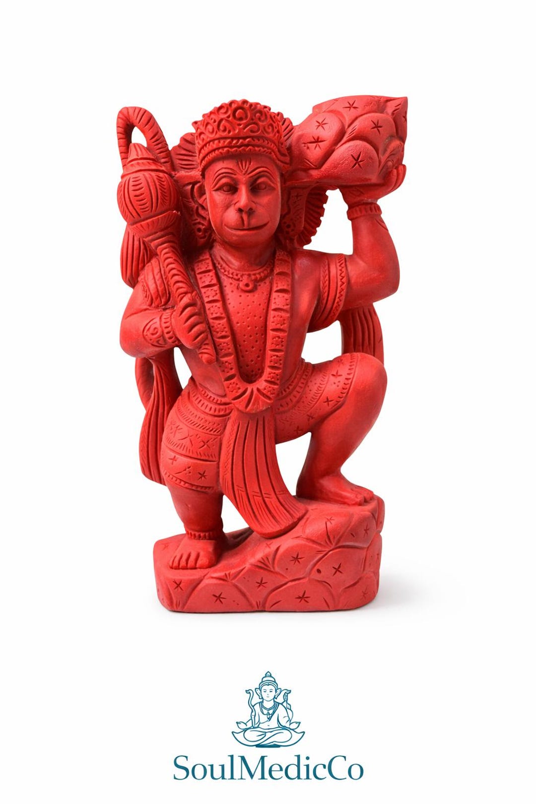 Red Hanuman Idol Statue, Lord Hanuman Murti, Sankat Mochan Hanuman