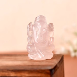 Pièce maîtresse de Ganesha, pierre gemme de paix en quartz rose
