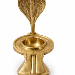 Brass Shiva Lingam Yoni Base with Naga Hood | Hindu Pooja Shivling Stand | Yoni Peetham | Mahashivratri Temple Decor Gift