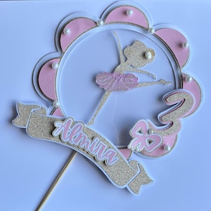 Ballerina custom cardstock cake topper