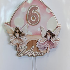 Fairy custom cardstock cake topper