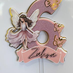Fairy custom cardstock cake topper