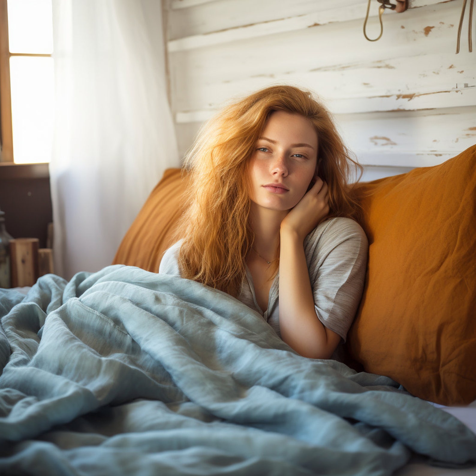 Weighted Adult Blanket Sleep Aid Anxiety, Linen Weighted Blanket