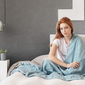 Weighted Blanket, Weighted Blanket Adult, Blanket, Linen Weighted Blanket, Weighted Blankets, Heavy Blanket, Weighted Blanket Washable