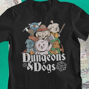 Dungeons & Dogs Shirt | Dungeons and Dragons T-shirt | RPG tee | DnD and Pathfinder Gift | Dungeon Master Present | Cute Dogs T-Shirt Gift