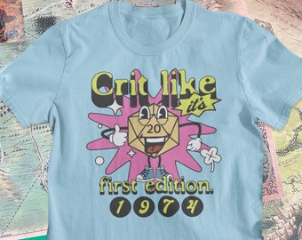 Crit like it's first edition 1974 Vintage Shirt | Dungeons & Dragons T-shirt | RPG tee | DnD Gift | Dungeon Master Present