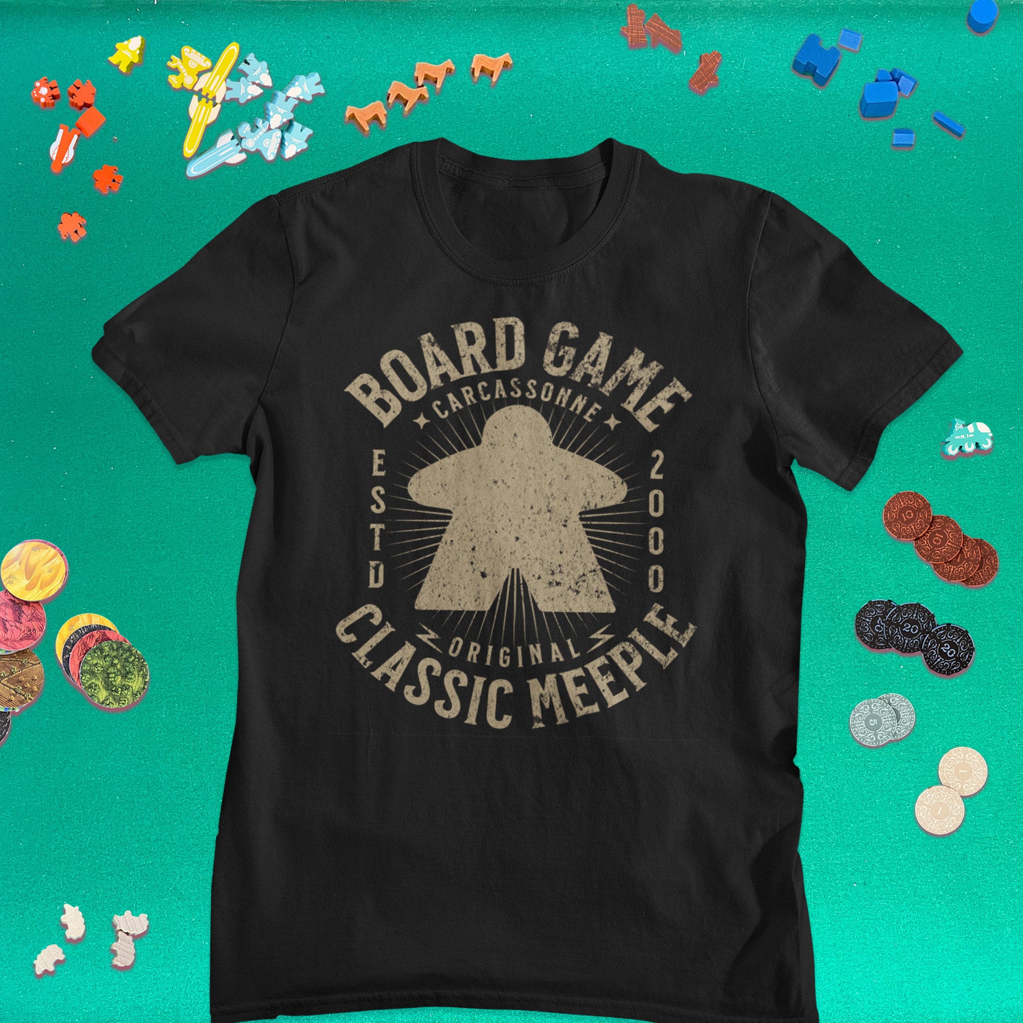 Classic Carcassonne Meeple Shirt | Board Gamer T-shirt | Board Games | Board Game Geek Gift | Boardgamer Present | Tabletop Gaming