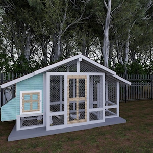 DIY Chicken Coop Plans, Simple Chicken Coop with Run Plans, Backyard Chicken Coop, Farmhouse Chicken Coop, Woodworking Weekend Project PDF