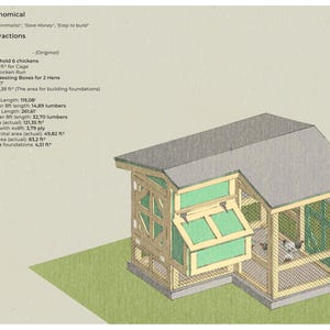 DIY Chicken Coop Plans with Run - Simple Backyard & Farmhouse Woodworking Weekend Project PDF