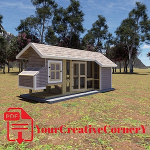 DIY Chicken Coop Plans (36&quot;x36&quot;) for 10 Hens | Inch-Based PDF with Millimeter Version Included | Backyard Chicken House Blueprint