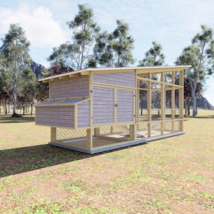 最大16羽の鶏を飼育できる6x6鶏小屋の設計図：DIYクラックコテージ（PDFダウンロード）