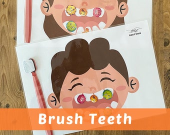 Brush Teeth/Teeth Brushing Activity/Montessori Learning/Preschool Activity/Kids Activity Printable/Brush Teeth Printable/Dental Health/Kids