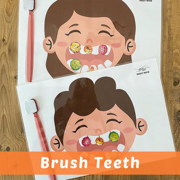 Brush Teeth/Teeth Brushing Activity/Montessori Learning/Preschool Activity/Kids Activity Printable/Brush Teeth Printable/Dental Health/Kids