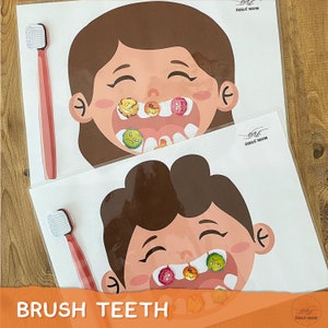 Brush Teeth/Teeth Brushing Activity/Montessori Learning/Preschool Activity/Kids Activity Printable/Brush Teeth Printable/Dental Health/Kids