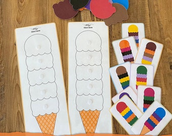 Ice Cream Color Matching Activity – Printable Montessori Preschool PDF
