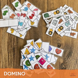 Domino Kids Game/Domino Game/Animal Domino Game/Domino Activity Kids/Instant Download/Animal Matching Activity/Preschool Printable/Dominoes