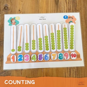 Counting Activity/Number Match Practice/Kindergarten Worksheets/Numbers and Counting/Number Activity/Preschool Printable/Number Printable