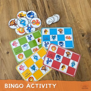 Kids Bingo Activity/Animal Bingo/Kids Digital Activity/Preschool/Digital Download/Party Activity for Kids/Printable Games/Kids Activity/Kids