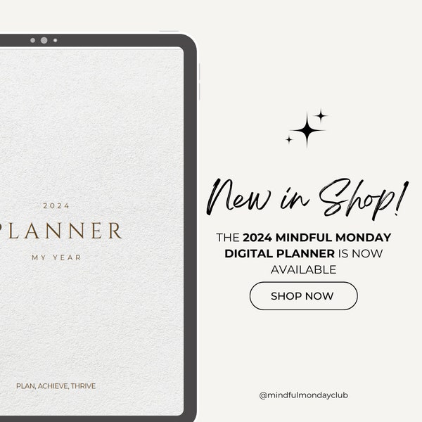 2024 Mindful Montag Digital Planner (graues Cover)