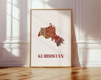 Kurdistan Map Poster – Kurdish Carpet Art, Kurdish, Kurdistan, Kurdish