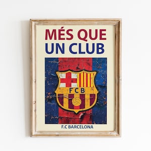 FCバルセロナ ポスター MES QUE UN CLUB アートポスター A2 FC Barcelona - Més Que Un Club - Football Soccer Art (A3