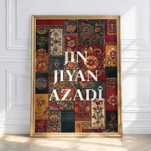 Kurdistan Carpet Map Poster – Oriental Wall Art, Kurdish Map Art, Middle East Decor, Ethnic Art Print, Gift for Kurds