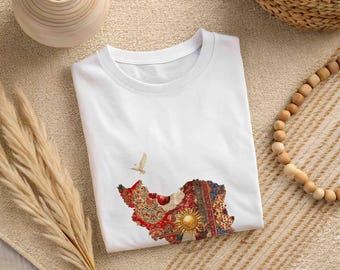 Iran T-Shirt mit karte – Minimalistisches Unisex Shirt – iranisches Identität & Stolz – iranPride Shirt