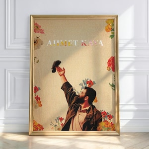 Ahmet Kaya-affisch – Kurdisk sångarekonsttryck, kurdisk musikkonst, orientalisk väggdekoration