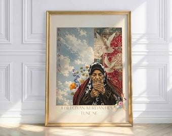 Kurdish woman smoking poster
