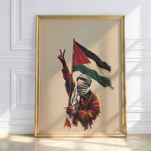 Free Palestine Poster, Palestinian Resistance Wall Art, Palestine Flag Print, Peace Protest Artwork, Solidarity Decor, Activist Gift