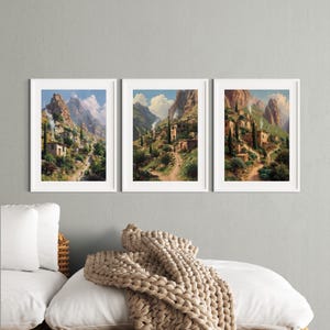 3 set Kurdish village, Kurdish pictures, Kurdish art, Kurdistan poster, Kurdistan, Kurdish pictures, Kurdistan, Kurdish decoration