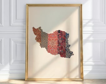 Iran Map Poster – Persian Carpet Art, Iran maps, Iran map, Iran map, Iran pictures, Iran prints, Iran poster, Iran map