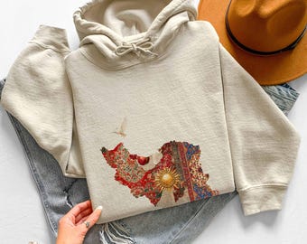Sudadera con capucha con el mapa de Irán, sudadera con la cultura persa, sudadera con el mapa de Irán, sudadera con la herencia persa, regalo para iraníes