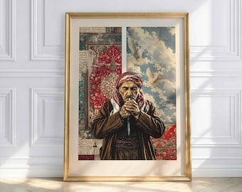 Kurdish Man Poster – Kurdistan Wall Art – Traditional Kurdish Art Print – Kurdish Culture Decor – Kurdish Wall Art