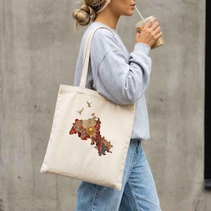 Kurdistan Map Tote Bag – Kurdische Tragetasche mit kulturellem Design | Geschenk für Kurd:innen | Boho Canvas Tasche