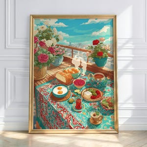 Persian Breakfast Poster – Oriental Art, Traditional Food, Persian Posters, Persian Prints, Persian Art, Iranian Posters