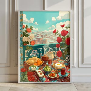 Persian breakfast poster, Persian, Iranian art, Persian wall art, Iran poster, Iran prints, Persian decor, Middle Eastern art, Tehran art,