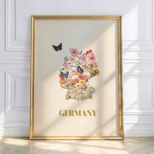 Deutschland Karte Poster – Geometrisches Low Poly Wandbild – Bunte Moderne Deko & Geschenkidee für Reisende