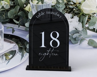 Black Acrylic Table Numbers, Table Numbers Wedding, Wedding Table Numbers Acrylic, Frosted Acrylic Table Numbers, Wedding Reception Decor