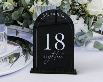 Black Acrylic Table Numbers, Table Numbers Wedding, Wedding Table Numbers Acrylic, Frosted Acrylic Table Numbers, Wedding Reception Decor