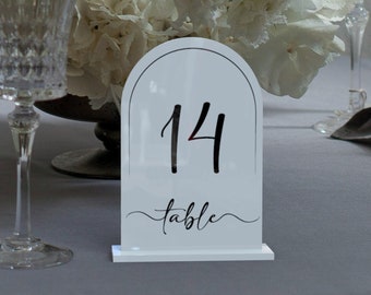 White Acrylic Table Numbers, Table Numbers Wedding, Wedding Table Numbers Acrylic, Frosted Acrylic Table Numbers, Wedding Reception Decor