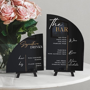 Hochzeit Bar Beschilderung, Cocktails Zeichen, Signature Getränkekarte, Seine und Sie Hochzeits-Cocktails, Hochzeit Signature Drink Schild