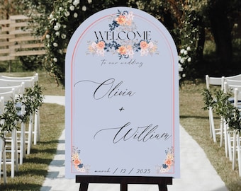 Arch Welcome Wedding Sign, Personalized Welcome to our Wedding Sign, Acrylic Wedding Sign, Wedding Decor, Modern Wedding Sign, Entrance Sign