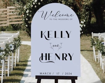 Signo de boda de bienvenida, bienvenida personalizada a nuestro signo de boda, signo de boda acrílico, decoración de la boda, signo de bienvenida de la boda moderna, decoración del arco