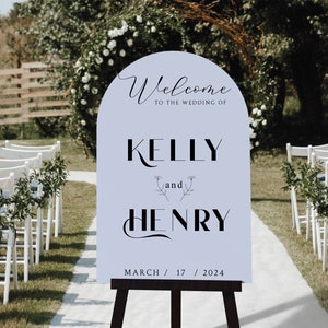 Welcome Wedding Sign, Personalized Welcome to our Wedding Sign, Acrylic Wedding Sign, Wedding Decor, Modern Wedding Welcome Sign, Arch Decor