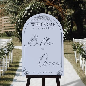 Modern Wedding Welcome Sign, Wedding Entrance Sign, Welcome Wedding Sign, Arched Wedding Decor, Personalized Welcome to our Wedding Sign