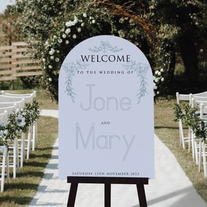 Arched Welcome Wedding Sign, Personalized Welcome to our Wedding Sign, Acrylic Wedding Sign, Wedding Decor, Modern Wedding Welcome Sign