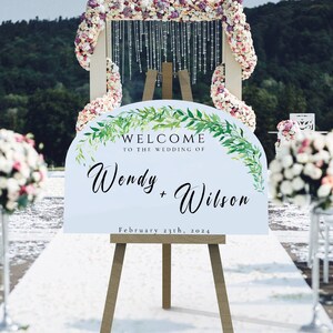 Arch Welcome Wedding Sign, Personalized Welcome to our Wedding Sign, Acrylic Wedding Sign, Wedding Decor, Modern Wedding Sign, Entrance Sign