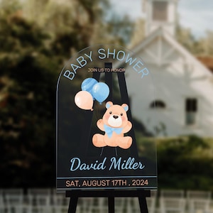 Gepersonaliseerde acryl babyshower welkomstbord: custom gender Reveal decor