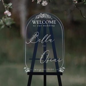 Modern Wedding Welcome Sign, Wedding Entrance Sign, Welcome Wedding Sign, Arched Wedding Decor, Personalized Welcome to our Wedding Sign